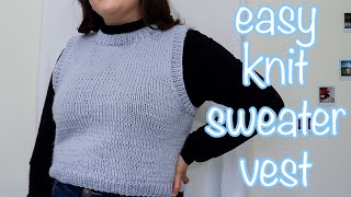 EASY Knit Sweater Vest Tutorial | DIY Knit Vest