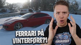 kjører FERRARI på VINTERFØRE og KAPPLØP mot JAGERFLY! 🥵✈️