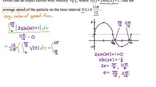Average Speed Using Calculus and Average Value