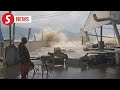 Raging waves destroy beach eateries in Butterworth