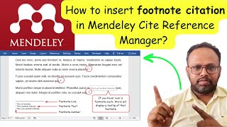 How to insert Footnote Citation in mendeley cite reference manager? #mendeley #research #referencing