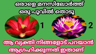 ഒരാളെ മനസിലോർത്ത് ഒരു പൂവിൽ തൊടൂ ആ വ്യക്തി നിങ്ങളോട് പറയാൻ ആഗ്രഹിക്കുന്നത് ഇതാണ്