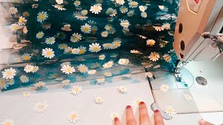 Laizy daisy elastic skirt cutting and stitching||Tips and tricks for tailoring||sewing