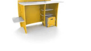 Legare 43-INCH Kids' Desk With File Cart, Yellow And White