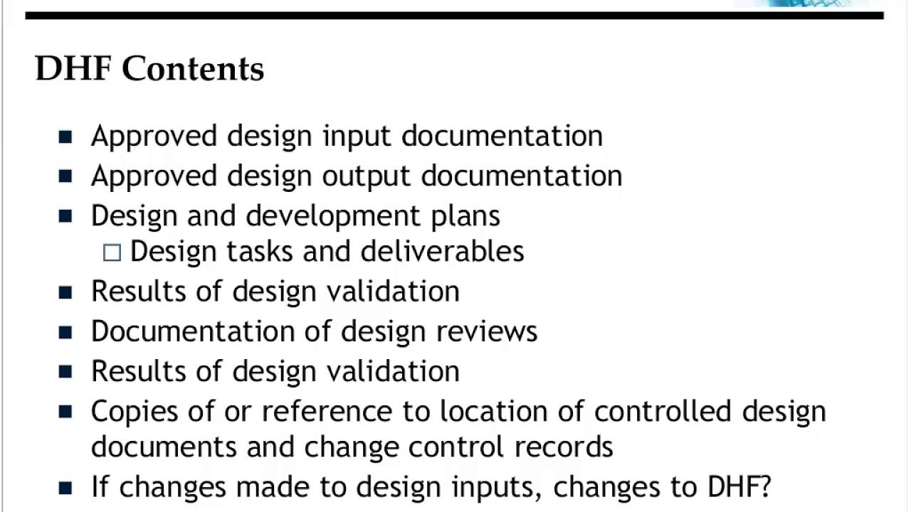 Design History File DHF, Device Master Record DMR, Device History ...