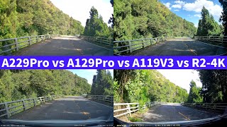 【ドライブレコーダー景色撮影映像 同時比較】Viofo A229Pro vs A129Pro vs A119V3 vs ROVE R2-4K