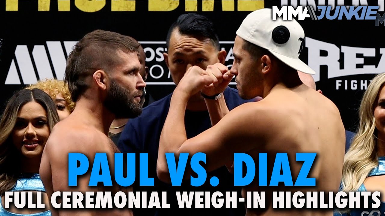 Jake Paul Vs. Nate Diaz Full Card Ceremonial Weigh-in Highlights | Paul ...