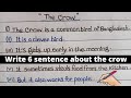 Write an essay on Crow in English || The Crow Paragraph || 6 lines on crow || writing tips