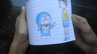 Flip book of Doremon and Nobita. Inspired by Flip book artist.