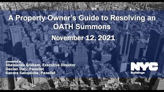 AEU Webinar Series Part II: A Property Owner’s Guide to Resolving an OATH Summons