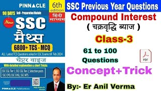 Class-3 Compound Interest chapter, Pinnacle math book solution(6th edition) SSC que. by short trick