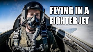 Flying in a fighter jet