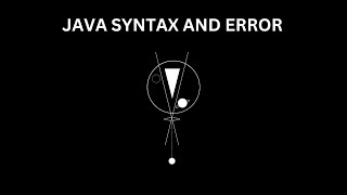 Java | Syntax & Error | PART 01