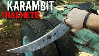 Forging a GIANT KARAMBIT from a Lawn Mower Blade (feat. LHI Productions)