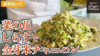 菜の花としらすの絶品常備菜で失敗しない【チャーハン】／金芽米レシピ／中華基本のき／Stir fried rice with Canola flower and Whitebait