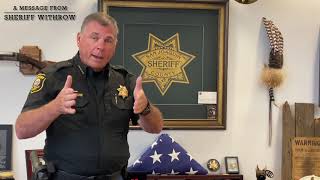 Sheriff Withrow with his Monthly Address for August 2021