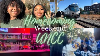 UNCC HOMECOMING WEEKEND | first train Ride in NC + CLUB!? + FRATS/SORORITIES 🪩💚