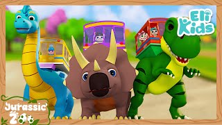 Dinosaur Bus #2 | Jurassic Zoo | Animal Vehicles | Educational Eli Kids Songs \u0026 Nursery Rhymes