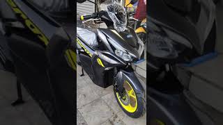 New Yamaha Aerox 2021 two tone color gray/yellow ( front, side, \u0026 back).