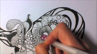 Kritzelei #22 - Zentangle Inspired Art - Speed Drawing