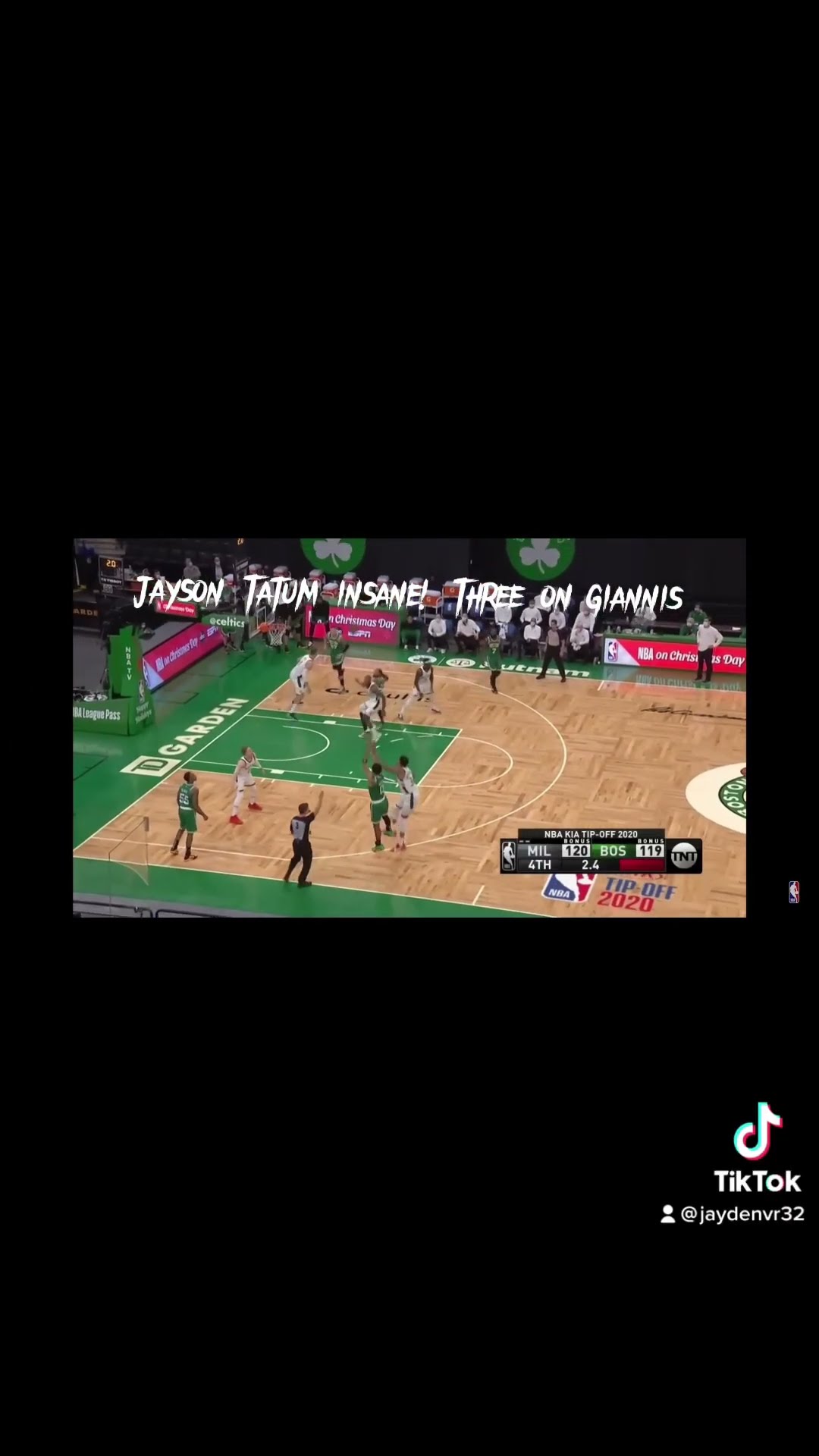 Jayden Tatum Hits Insane! Three Over Giannis #edit #basketball # ...