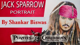 Captain jack sparrow/Pirates of caribbean/johnny depp/ drawing by shankar biswas