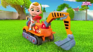 Playtime with Excavator Toy! Baby find missing items with toy digger!