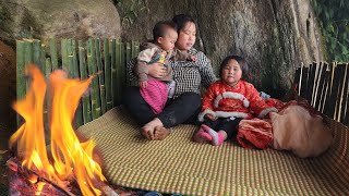 3 days of effort by a single, homeless mother to perfect a sleeping place in a cave @Lydaohoa