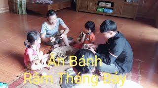 越南春姐，中秋节跟老公和婆婆做越南特色的饼 làm bánh chuối cùng mẹ chồng ăn dằm tháng bảy