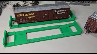 3D Printed Model Railroad Rolling Stock Cradles for Drawer Storage.