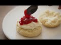 scones with homemade clotted cream and strawberry jam recipe