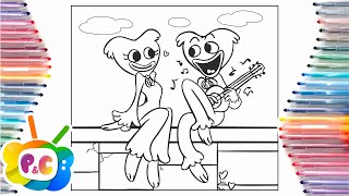Huggy Wuggy and Kissy Missy love/Huggy Wuggy Coloring pages / Arcando - In My Head [NCS Release]