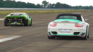 740HP Porsche 9ff 740R vs 900HP Lamborghini Huracan Twin Turbo