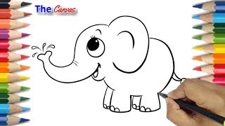 How to draw a cute elephant Step By Step For Beginners || Simple elephant drawing for kids