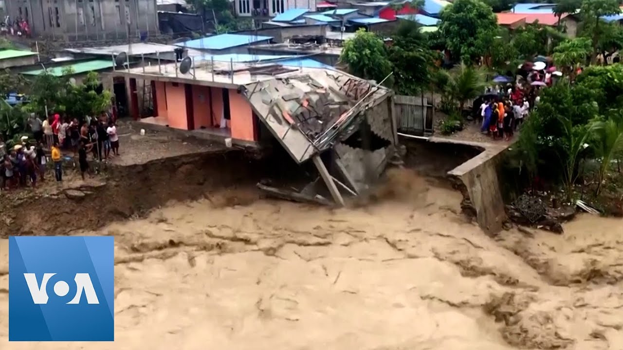 Home Washed Away In Indonesia Flash Flood - YouTube