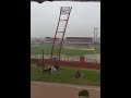 Crazy Hurricane Winds Knock Down Huge Baseball Tower! #nature #sports