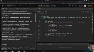 Solving Leetcode Daily 3606. Coupon Code Validator in Python