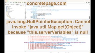 Cannot invoke "java.util.Map.get(Object)" because "this.serverVariables" is null