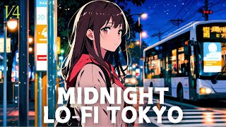 Lo-fi City Pop Mix🚌Emotional music carried by the night wind at a bus stop in TokyoChill/Study/Sleep