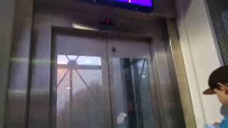 TH Hissi traction glass elevator/lift in Hiekkaharju railway station, Vantaa