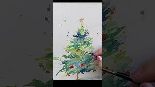 How to Watercolor Paint a Christmas Tree Tutorial for Beginners