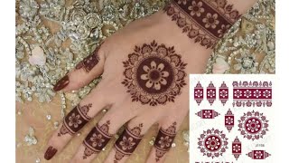 100% Waterproof Henna Tattoo Brown Henna Stickers for Hand Fake Tattoo for Women