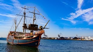 (4K)天保山ハーバービレッジ・帆船型観光船サンタマリア号 - Mount Tenpō St.Maria Ship