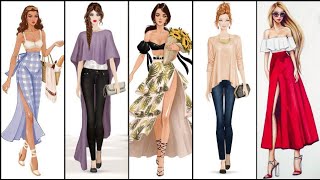 Best sketch Fashion Illustration Dresses | Choose Yours | Fashion Girls | Trending Designs