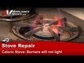 Caloric Stove Repair - Upper Burners Will Not Light - Pilot Tube  ZGU3