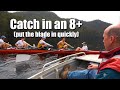 Rowing Catch in a 8+ (Put the Blade in Quickly)