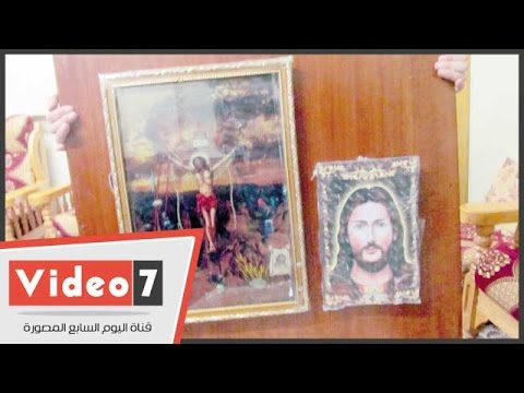 بالفيديووو : سقوط زيت ودماء من صور المسيح فى عزبه النخل شاهد الفيديو واحكم