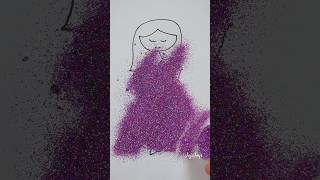 Glitter Painting 🤯 #doll #glitter #shine #painting #drawing #artist #art #paint #glue #easy #brillo