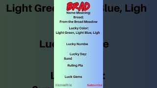 Brad Name Meaning #shorts #namemeaning