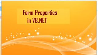 Form properties of VB.NET